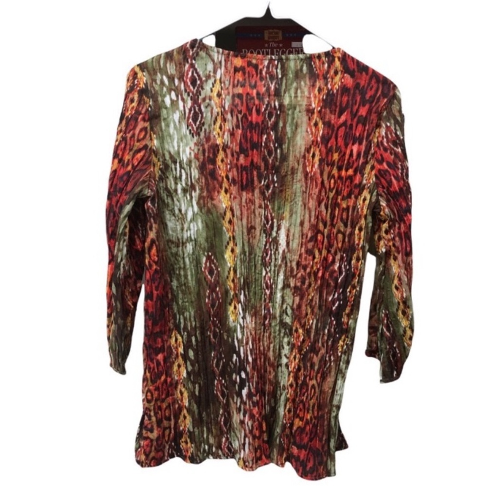 REBECCA MALONE Bright Fall Colored BLOUSE With SPARKLING Sequins Size SMALL - Picture 2 of 11